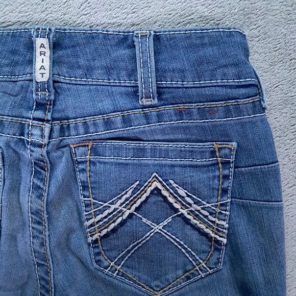 Ariat REAL Denim Jeans Women 29x30, Tag 29 S Blue Stretch Whipstitch Bootcut - Picture 7 of 15